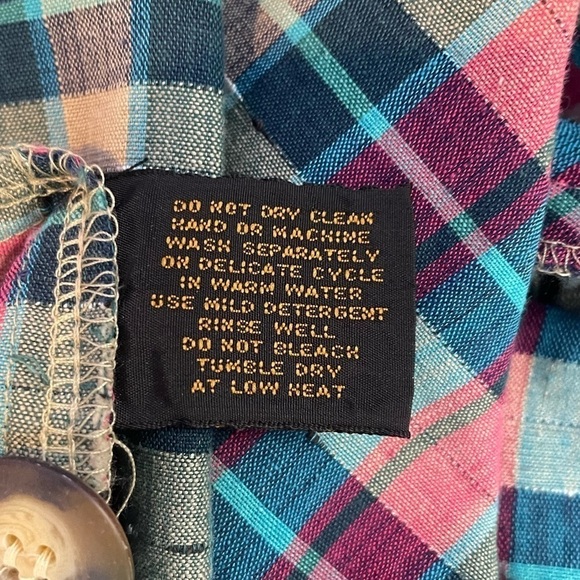 Vintage Eddie Bauer Plaid Cotton Blazer‎ Jacket In Multi Size Small - Picture 5 of 7